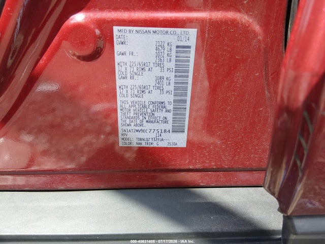 Nissan ROGUE SV 2014 5N1AT2MV9EC775184 Image 9