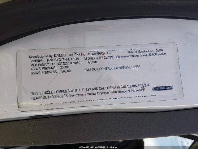 Freightliner M2 106 2017 1FVHCYCY1HHJA7145 Image 9