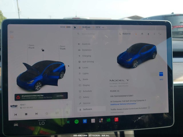 45631466 :رقم المزاد ، 7SAYGDEE6NF372867 vin ، 2022 Tesla Model Y Long Range Dual Motor All-wheel Drive مزاد بيع