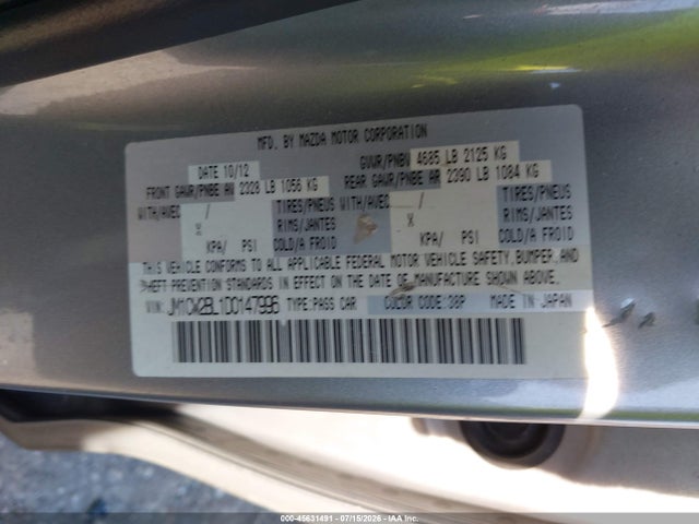 Aukcja sprzedaży 2013 Mazda Mazda5 Sport, vin: JM1CW2BL1D0147996, numer aukcji: 45631491