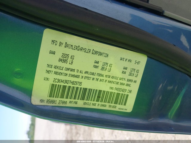 Продаж на аукціоні авто 2007 Chrysler 300, vin: 2C3KA43R27H829735, номер лоту: 45631506