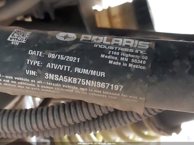 Polaris Rzr Trail Ultimate 2022 3NSA5K875NN867197 Image 10