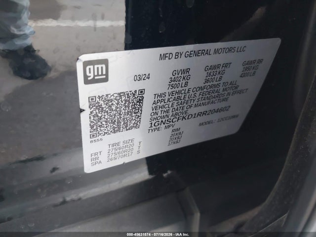 Продажа на аукционе авто 2024 Chevrolet Suburban 2wd Premier, vin: 1GNSCFKD1RR204602, номер лота: 45631574