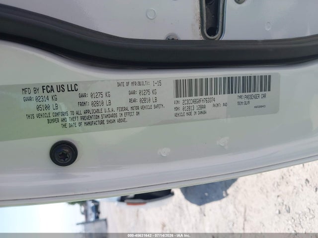 Aukcja sprzedaży 2015 Chrysler 300 300s, vin: 2C3CCABG0FH763374, numer aukcji: 45631642
