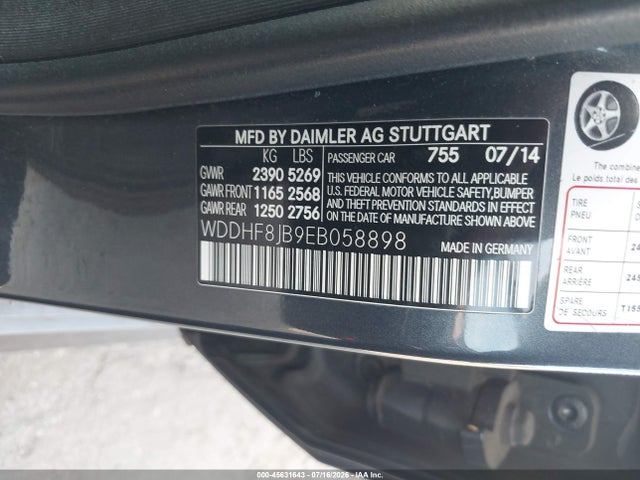 2014 Mercedes-benz E 350 4matic მანქანა იყიდება აუქციონზე, vin: WDDHF8JB9EB058898, აუქციონის ნომერი: 45631643