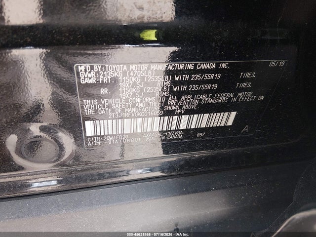 Toyota Rav4 Adventure 2019 2T3J1RFV0KC016059 Image 9