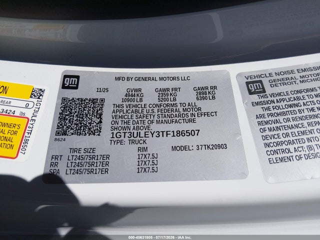 GMC Sierra 2500 Hd 2026 1GT3ULEY3TF186507 Image 8