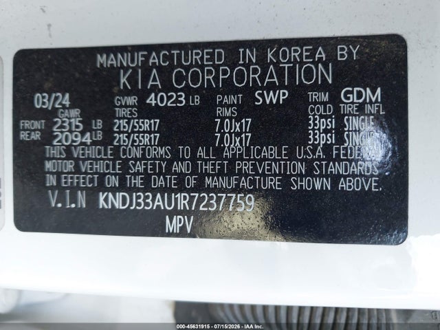 KIA SOUL EX 2024 KNDJ33AU1R7237759 Image 9