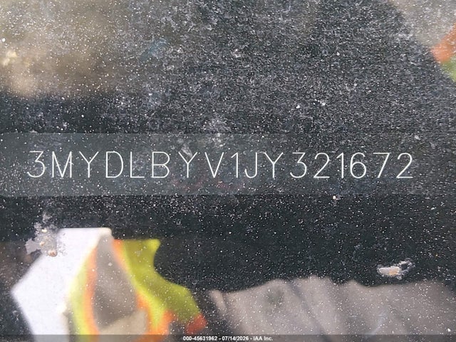3MYDLBYV1JY321672 Toyota YARIS IA