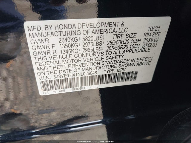 Продажа на аукционе авто 2022 Acura Mdx Technology Package, vin: 5J8YE1H41NL026048, номер лота: 45632007