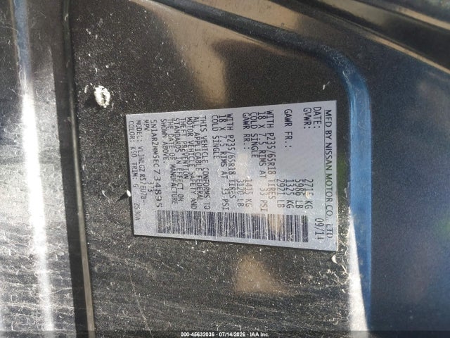 Aukcja sprzedaży 2014 Nissan Pathfinder Sl, vin: 5N1AR2MM5EC734895, numer aukcji: 45632036