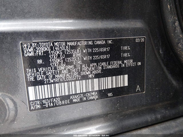 Toyota Rav4 Xle 2020 2T3W1RFV7LC055772 Image 9