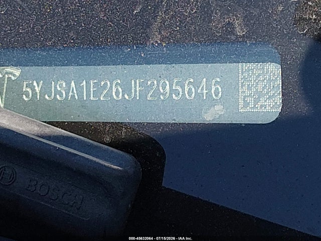 Tesla MODEL S 2018 5YJSA1E26JF295646 Image 9