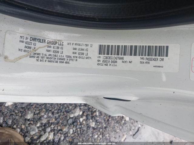 2012 Chrysler 200 Touring მანქანა იყიდება აუქციონზე, vin: 1C3BCBEG1CN276006, აუქციონის ნომერი: 45632069