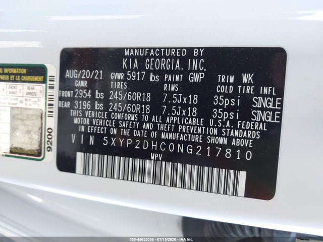 KIA Telluride Lx 2022 5XYP2DHC0NG217810 Image 9