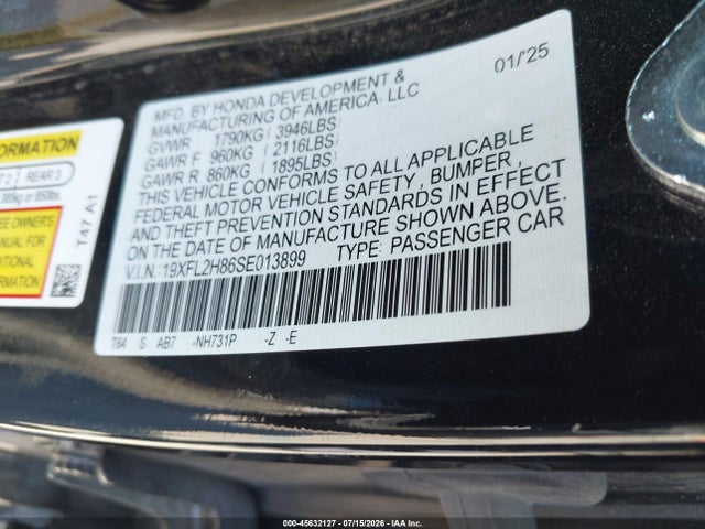 19XFL2H86SE013899 Honda Civic Sedan Sport