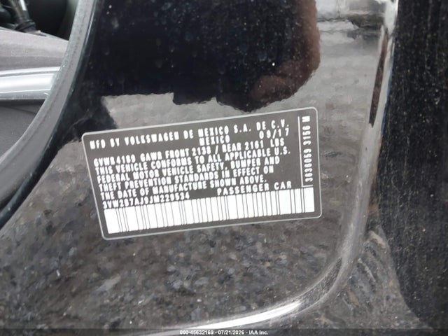 Aukcja sprzedaży 2018 Volkswagen Jetta 1.4t S, vin: 3VW2B7AJ9JM229534, numer aukcji: 45632169
