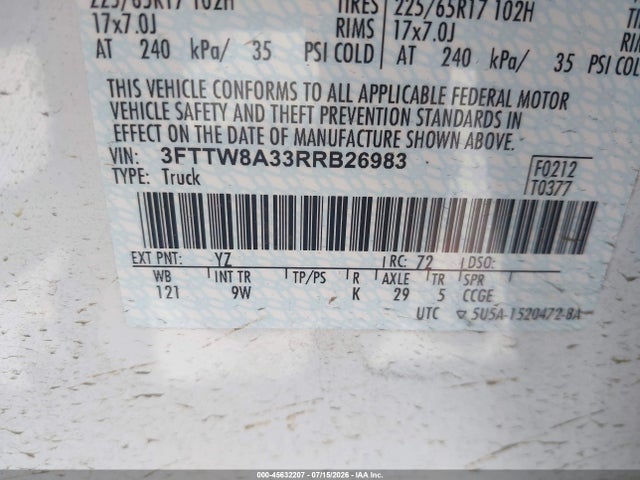 3FTTW8A33RRB26983 Ford Maverick Xl