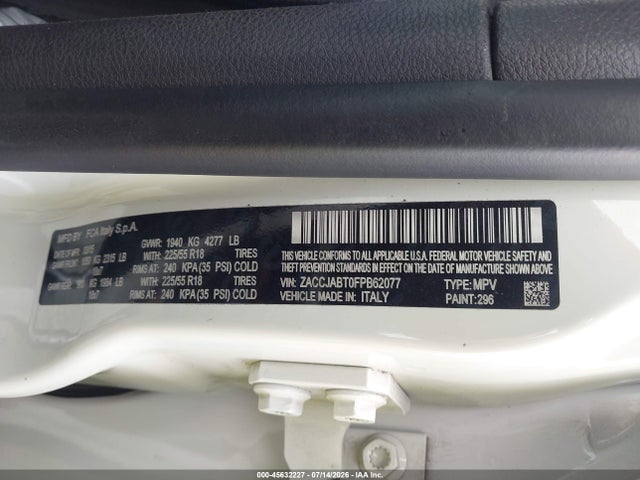 ZACCJABT0FPB62077 Jeep Renegade Latitude