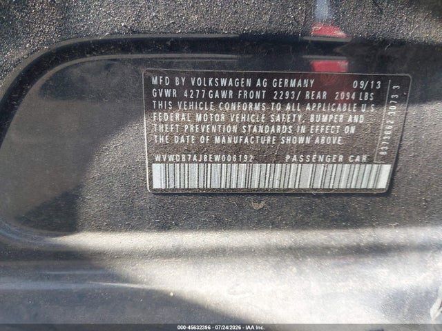 45632396 :رقم المزاد ، WVWDB7AJ8EW006192 vin ، 2014 Volkswagen Golf 2.5l (a6) (no Longer Orderable) مزاد بيع
