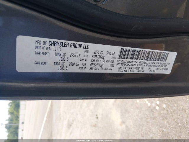 Aukcja sprzedaży 2012 Dodge Journey Se/avp, vin: 3C4PDCAB4CT204358, numer aukcji: 45632597