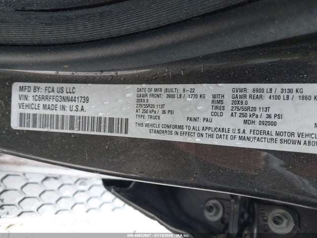 Продажа на аукционе авто 2022 Ram 1500 Lone Star  4x4 5'7 Box, vin: 1C6RRFFG3NN441739, номер лота: 45632607