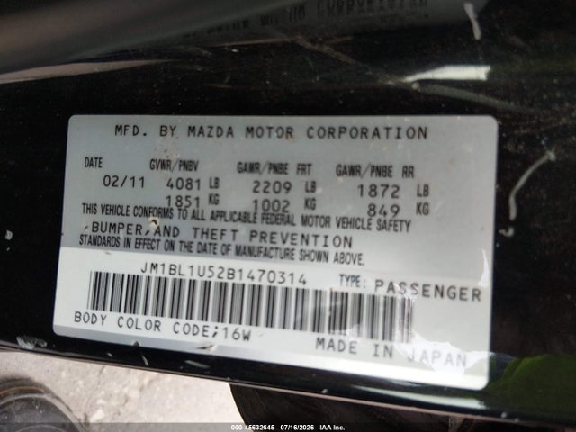 2011 Mazda Mazda3 მანქანა იყიდება აუქციონზე, vin: JM1BL1U52B1470314, აუქციონის ნომერი: 45632645