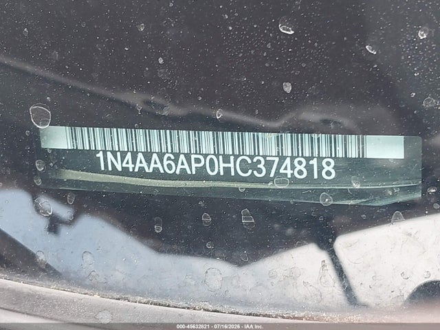 45632821 :رقم المزاد ، 1N4AA6AP0HC374818 vin ، 2017 Nissan Maxima 3.5 Platinum/3.5 S/3.5 Sl/3.5 Sr/3.5 Sv مزاد بيع