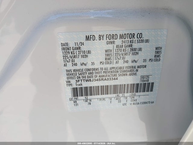 Ford Maverick Xlt 2025 3FTTW8J34SRA03344 Image 9