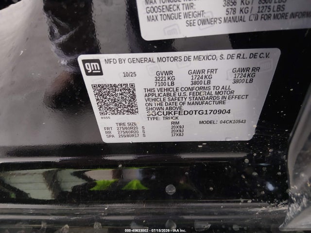 3GCUKFED0TG170904 Chevrolet Silverado 1500 4wd Short Bed Lt Trail Boss