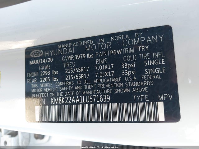 Hyundai Kona Sel 2020 KM8K22AA1LU571639 Image 9