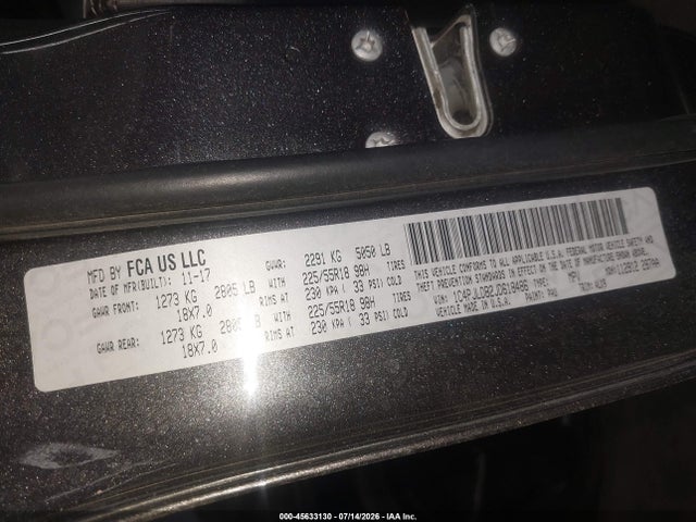 1C4PJLDB2JD618486 Jeep Cherokee Limited Fwd