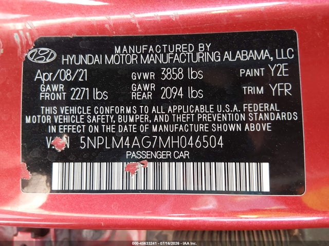 Hyundai ELANTRA SEL 2021 5NPLM4AG7MH046504 Image 9