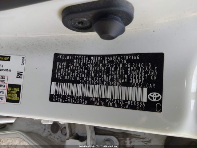 Toyota COROLLA SE 2020 5YFS4RCEXLP016080 Image 9