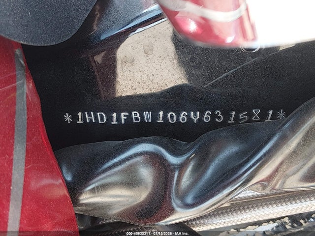 Продаж на аукціоні авто 2006 Harley-davidson Flhri, vin: 1HD1FBW106Y631581, номер лоту: 45633311