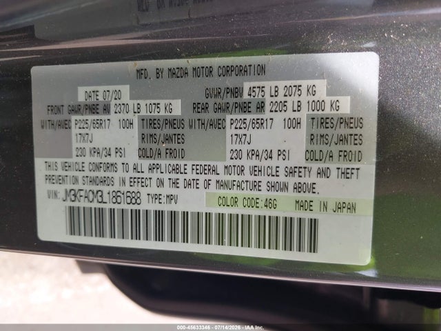 Mazda Cx-5 Touring 2020 JM3KFACM3L1861688 Image 9