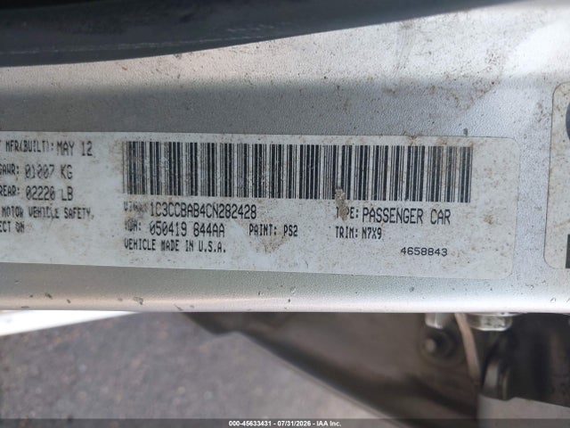 Продажа на аукционе авто 2012 Chrysler 200 Lx, vin: 1C3CCBAB4CN282428, номер лота: 45633431