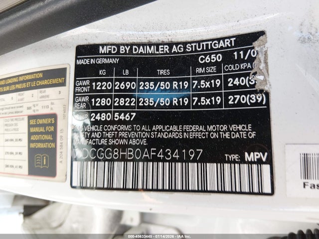 Aukcja sprzedaży 2010 Mercedes-benz Glk 350 4matic, vin: WDCGG8HB0AF434197, numer aukcji: 45633445