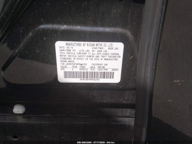 Продаж на аукціоні авто 2015 Infiniti Q50 Premium, vin: JN1BV7AP9FM344350, номер лоту: 45633468