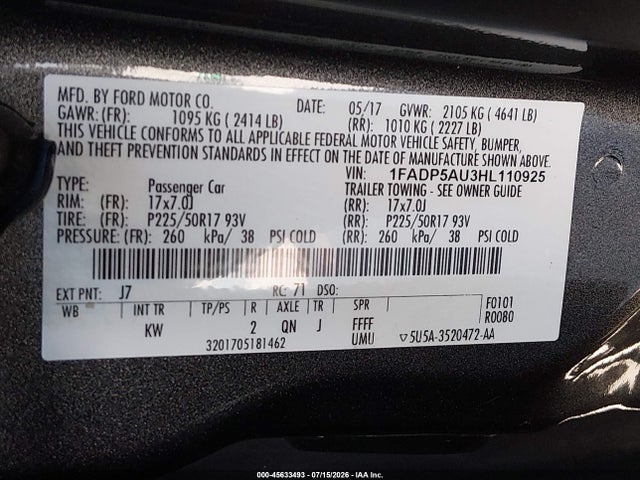 Ford C-max Hybrid Se 2017 1FADP5AU3HL110925 Image 9
