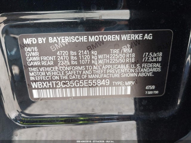 WBXHT3C35G5E55849 BMW X1 Xdrive28i