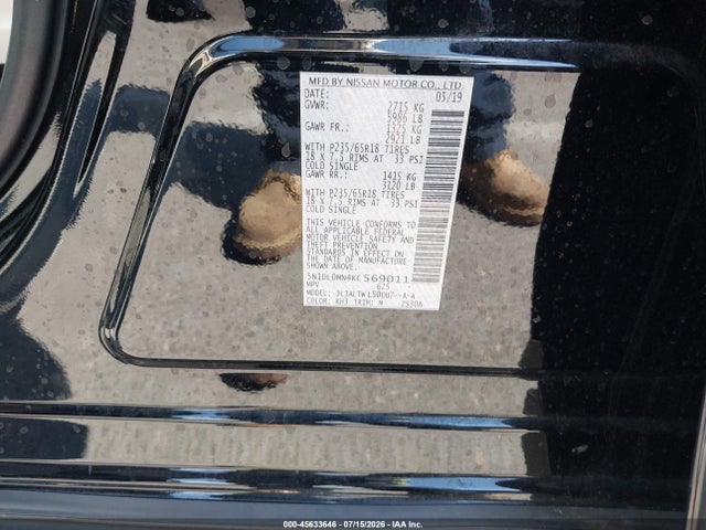 Продажа на аукционе авто 2019 Infiniti Qx60 Luxe, vin: 5N1DL0MN4KC569011, номер лота: 45633646