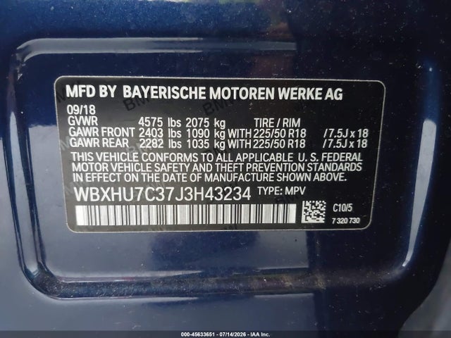 WBXHU7C37J3H43234 BMW X1 Sdrive28i
