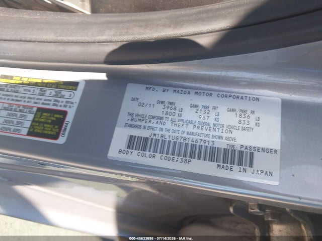Продаж на аукціоні авто 2011 Mazda Mazda3 I Sport, vin: JM1BL1UG7B1467913, номер лоту: 45633698