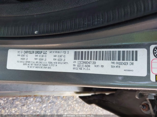 Aukcja sprzedaży 2013 Chrysler 200 Lx, vin: 1C3CCBAB8DN671350, numer aukcji: 45633939
