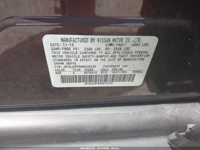 Продажа на аукционе авто 2016 Infiniti Qx50, vin: JN1BJ0RP8GM232230, номер лота: 45634141
