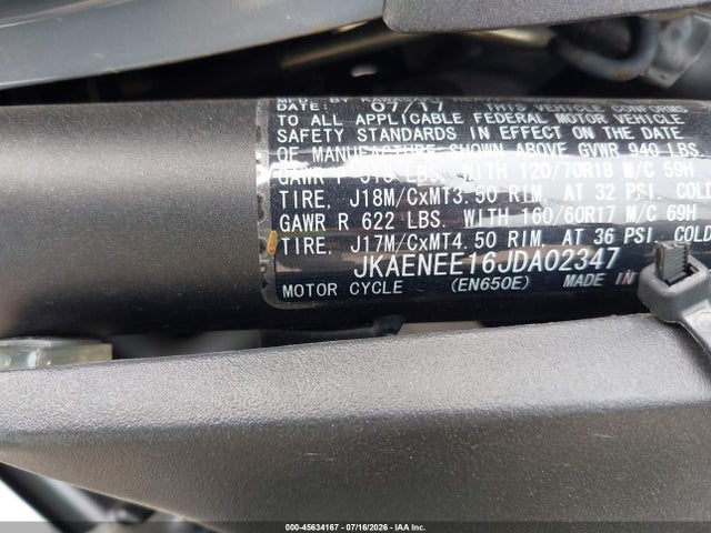 Kawasaki En650 E 2018 JKAENEE16JDA02347 Image 10