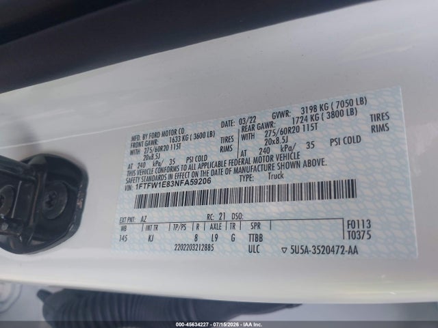 Ford F-150 King Ranch 2022 1FTFW1E83NFA59206 Image 9