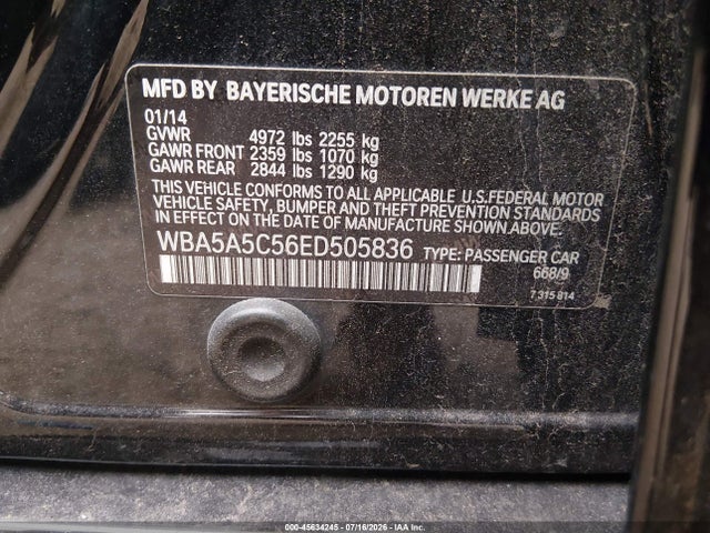 Продаж на аукціоні авто 2014 Bmw 528i, vin: WBA5A5C56ED505836, номер лоту: 45634245