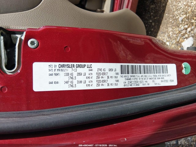 Продажа на аукционе авто 2014 Chrysler Town & Country Touring-l, vin: 2C4RC1CG5ER115672, номер лота: 45634407